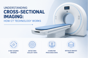 Illustration showing how cross-sectional imaging works