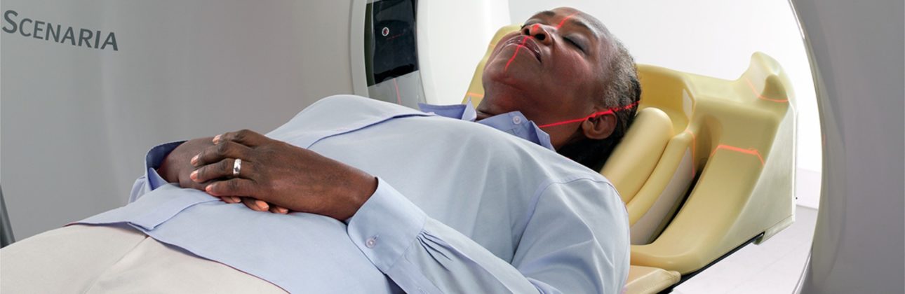 Patient entering an MRI machine