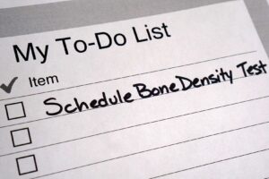 My To-Do List with Schedule Bone Density Test as the top and only item. 